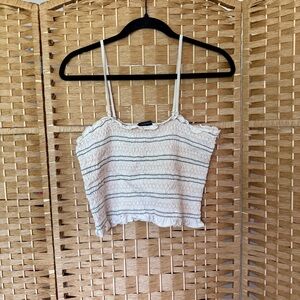 American Eagle Cream Crop Top / Spaghetti Removable Straps Women's  Size Large